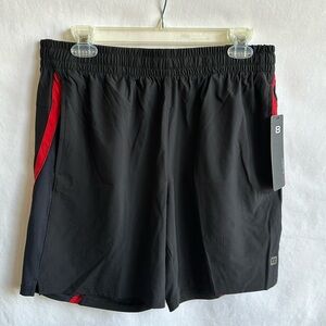Layer 8 NWT black pull-on Qwick-Dry shorts with red trim, size M